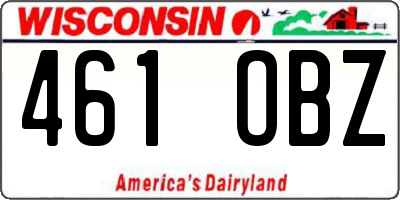 WI license plate 461OBZ