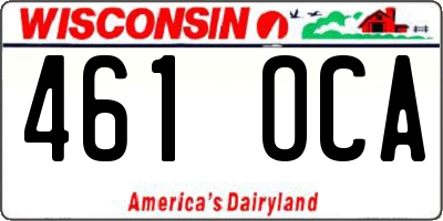 WI license plate 461OCA
