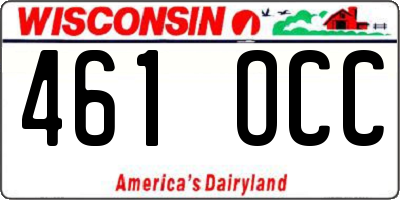 WI license plate 461OCC