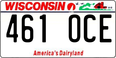 WI license plate 461OCE