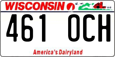 WI license plate 461OCH