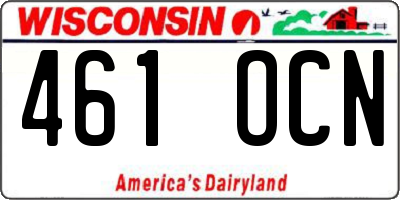 WI license plate 461OCN