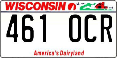WI license plate 461OCR