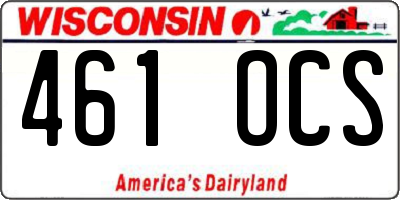 WI license plate 461OCS