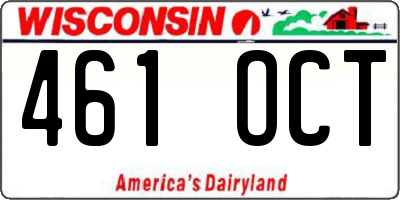 WI license plate 461OCT
