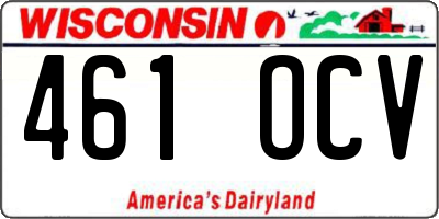 WI license plate 461OCV