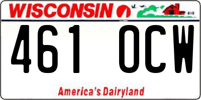WI license plate 461OCW