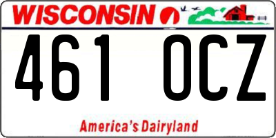 WI license plate 461OCZ