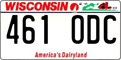 WI license plate 461ODC