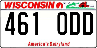 WI license plate 461ODD