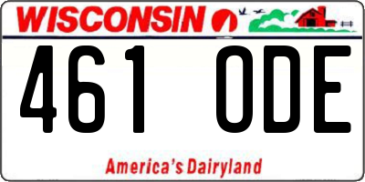 WI license plate 461ODE