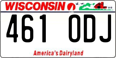 WI license plate 461ODJ