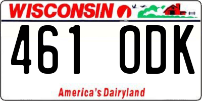 WI license plate 461ODK