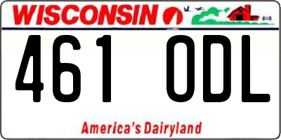 WI license plate 461ODL