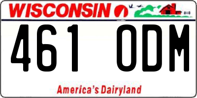 WI license plate 461ODM