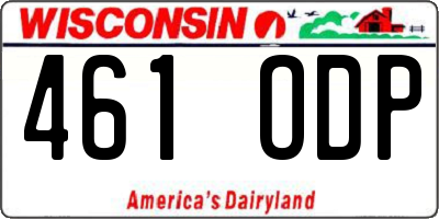 WI license plate 461ODP