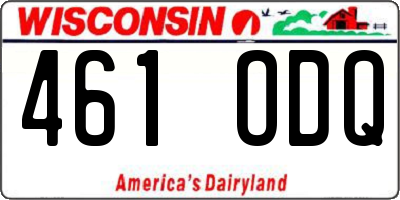 WI license plate 461ODQ