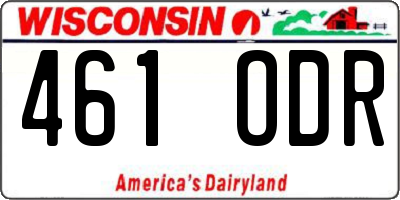 WI license plate 461ODR