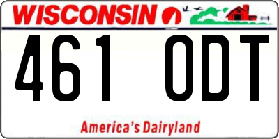 WI license plate 461ODT