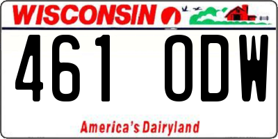 WI license plate 461ODW