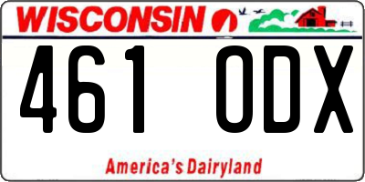 WI license plate 461ODX