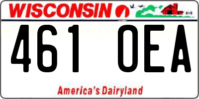 WI license plate 461OEA