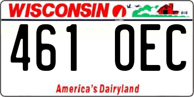 WI license plate 461OEC