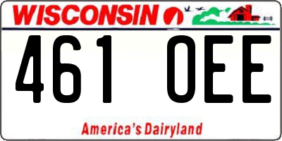 WI license plate 461OEE