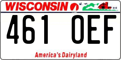WI license plate 461OEF