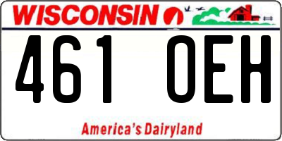 WI license plate 461OEH