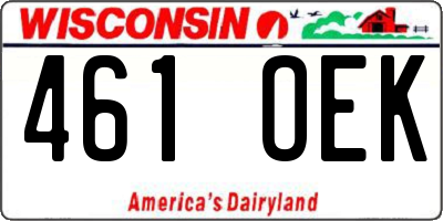 WI license plate 461OEK
