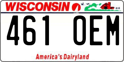 WI license plate 461OEM