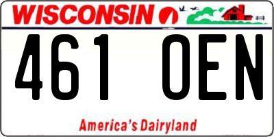 WI license plate 461OEN