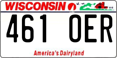 WI license plate 461OER