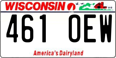 WI license plate 461OEW