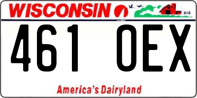 WI license plate 461OEX