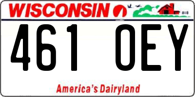 WI license plate 461OEY