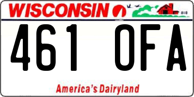 WI license plate 461OFA