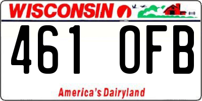 WI license plate 461OFB