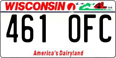WI license plate 461OFC