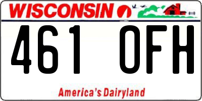 WI license plate 461OFH