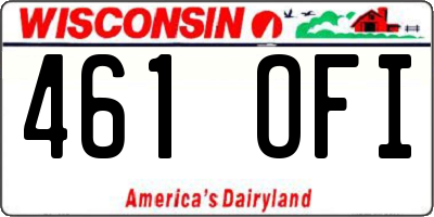 WI license plate 461OFI