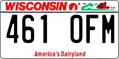 WI license plate 461OFM