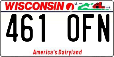WI license plate 461OFN