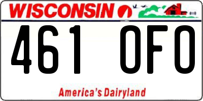 WI license plate 461OFO