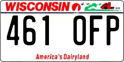 WI license plate 461OFP