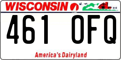 WI license plate 461OFQ