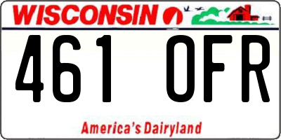 WI license plate 461OFR