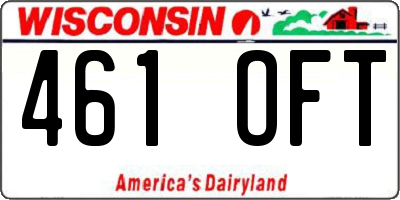 WI license plate 461OFT