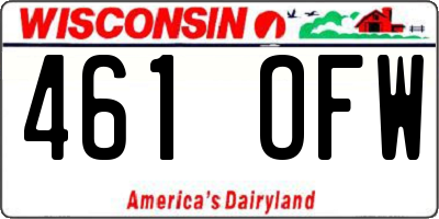 WI license plate 461OFW